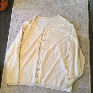 Elegant Cream Cardigan Sweater Size 1X